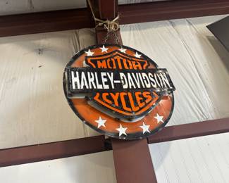 Hand made welded 2 dimensional Harley sign $135 buy it right now price.