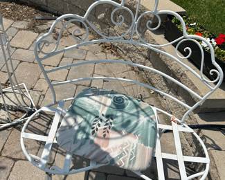 Choice of 2 white metal benches $75 ea. buy it now price. better deal if buy both.