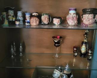 Toby collection... majolica, Doulton, etc;