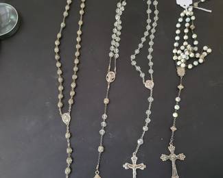 sterling and cut crystal rosaries