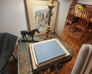 End table, Norman Rockwell books