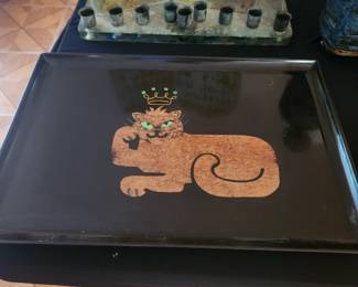 MCM vintage Couroc Tray Lion