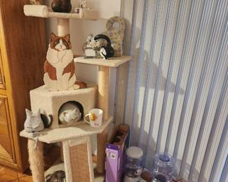 Cat tower and cat kitsch