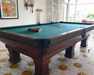 Marston owned Pool Table Antique Brunswick- Balke -Collander Monarch pool Table - from the Marston Estate