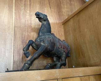 massive pair of Tang style Chinese horses appx 3' high