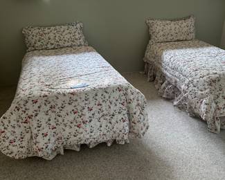 Pair of twin beds - we have the matching headboards and a side chair! So 1970's charming! A whole matched set!
