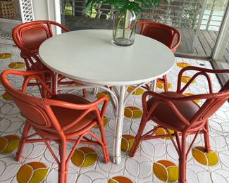 Orange Bamboo dining set