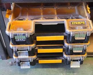 #6040 • (3) DeWalt Locking Organizer Bins with Hardware