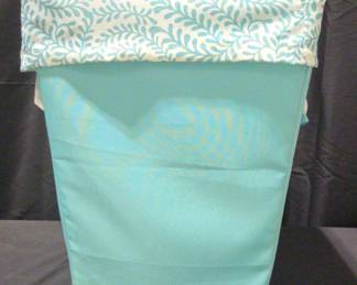 Light Teal Fabric Laundry Hamper Basket With Removable Mesh Liner