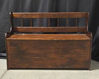 Dark Wooden Bench With Lots Of Storage
