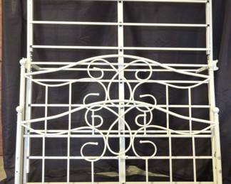 White Metal Queen Bed Frame With Headboard And Footboard