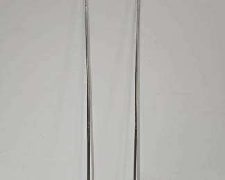 Two Large Silvertone Metal Yard Hooks