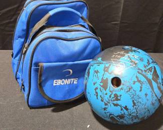 Amflite Strikeline Bowling Ball With Bag Guesstimated To Be 12 lb. Ball