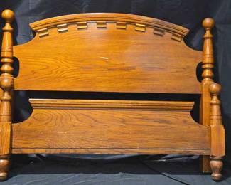 Solid Wood Full Size Headboard And Footboard With Metal Frame