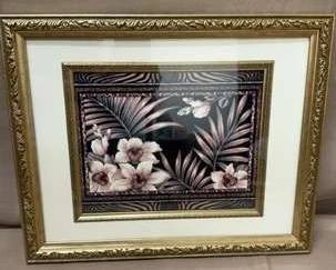 Flower Picture with beautiful golden frame