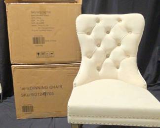Set Of 4 Brand New In Box Cream Dining Chairs