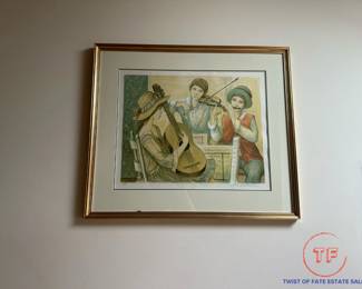 JACQUES LALANDE Artist Proof "Concerto à la Chaise Blanche" Signed Lithograph