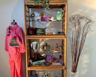 Vintage BROWN JORDAN Rattan Etagere 