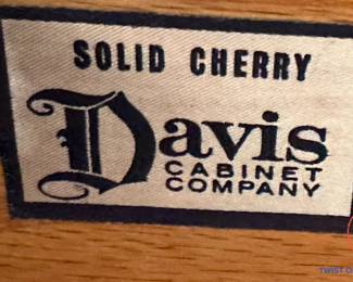 Vintage DAVIS CABINET COMPANY Cherry Wood Sideboard