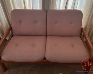 D-SCAN Vintage Solid Teak Danish Modern Loveseat