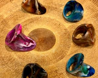 Vintage Acrylic / Resin Chunky Rings