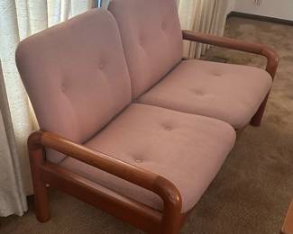 D-SCAN Vintage Solid Teak Danish Modern Loveseat