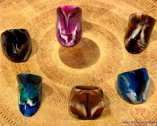 Vintage Acrylic / Resin Chunky Rings