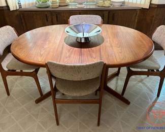 ERIC BUCH for O.D. MOBLER Teak MCM Chairs with KLIFA Danish Teak Table