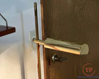 MCM Brass Hooded Adjustable Floor Lamp