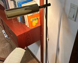 MCM Brass Hooded Adjustable Floor Lamp