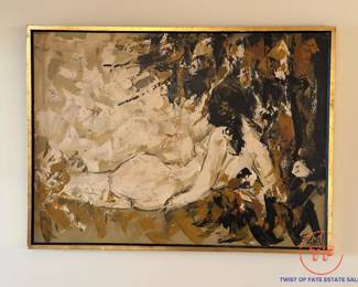 Signed MCM Nude Oil on Canvas