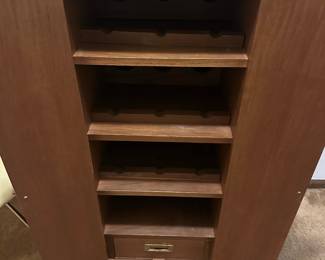 Chinese Teak Dry Bar with Brass Accent Pulls 