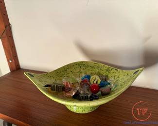 MCM Trinket Dish with MURANO Style Glass Candy