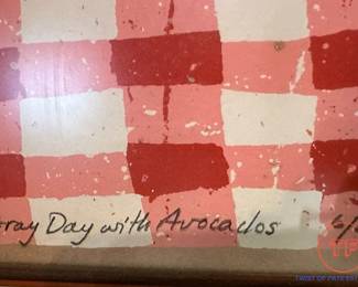 BARTEK 1971 Signed Limited Edition Serigraph "Gray Day with Avocados"