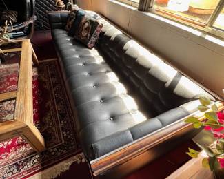 MCM Black Leather Box Couch