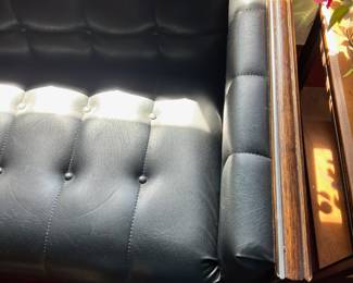 MCM Black Leather Box Couch