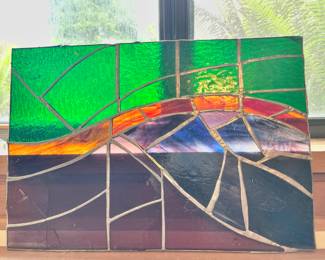 Abstract Stained Glass Window Panel