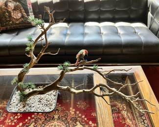 MCM Black Leather Box Couch