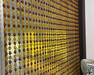 Amber Yellow & Brown String Bead Curtain