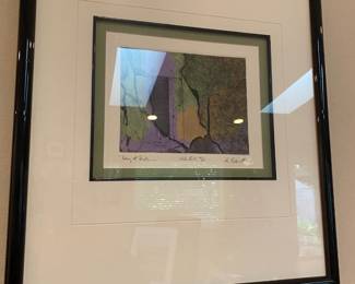Framed And Matted Abstract Paintings by A. Everitt