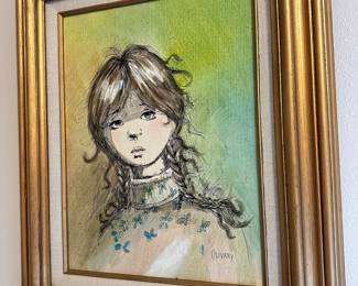 Portrait of Girl Signed by Olivary

