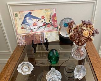 Emerald Green Mona Morales Kosta Glass Paperweight - 95272, Waterford Cut Glass Miniature Clock, Waterford Crystal Strawberry Figurine, Waterford Crystal Hedgehog Figurine