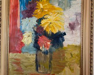 Framed Still Life Floral Painting