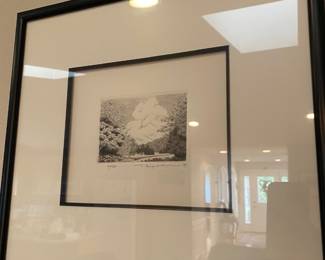 1989 Framed & Matted Etching "Thunder Cloud" by Ryohei Tanaka