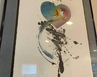 Framed & Matted Abstract Painting by David Grojean