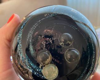 Blown Glass Galaxy Sphere - Signed by Artist