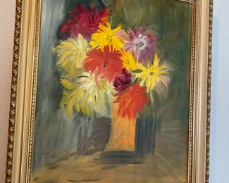 Framed Still Life Floral Painting