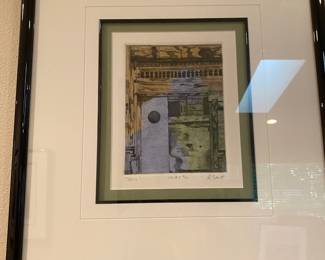 Framed And Matted Abstract Paintings by A. Everitt