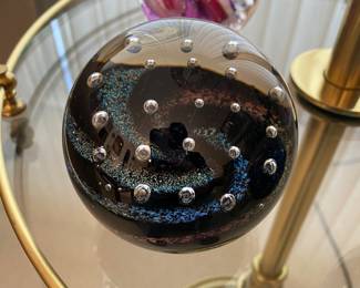 Blown Glass Galaxy Sphere - Signed by Artist