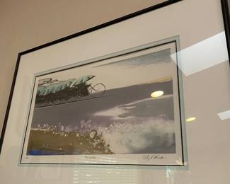 Framed & Matted Silkscreen Print "The Babble" by Shigeki Kuroda